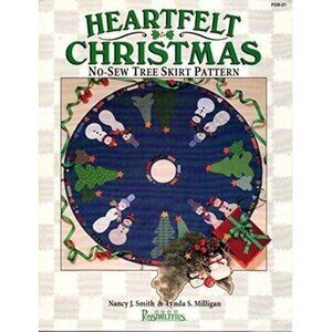 Vtg '95 Heartfelt Christmas No-Sew Tree Skirt Pattern Nancy Smith Lynda Milligan